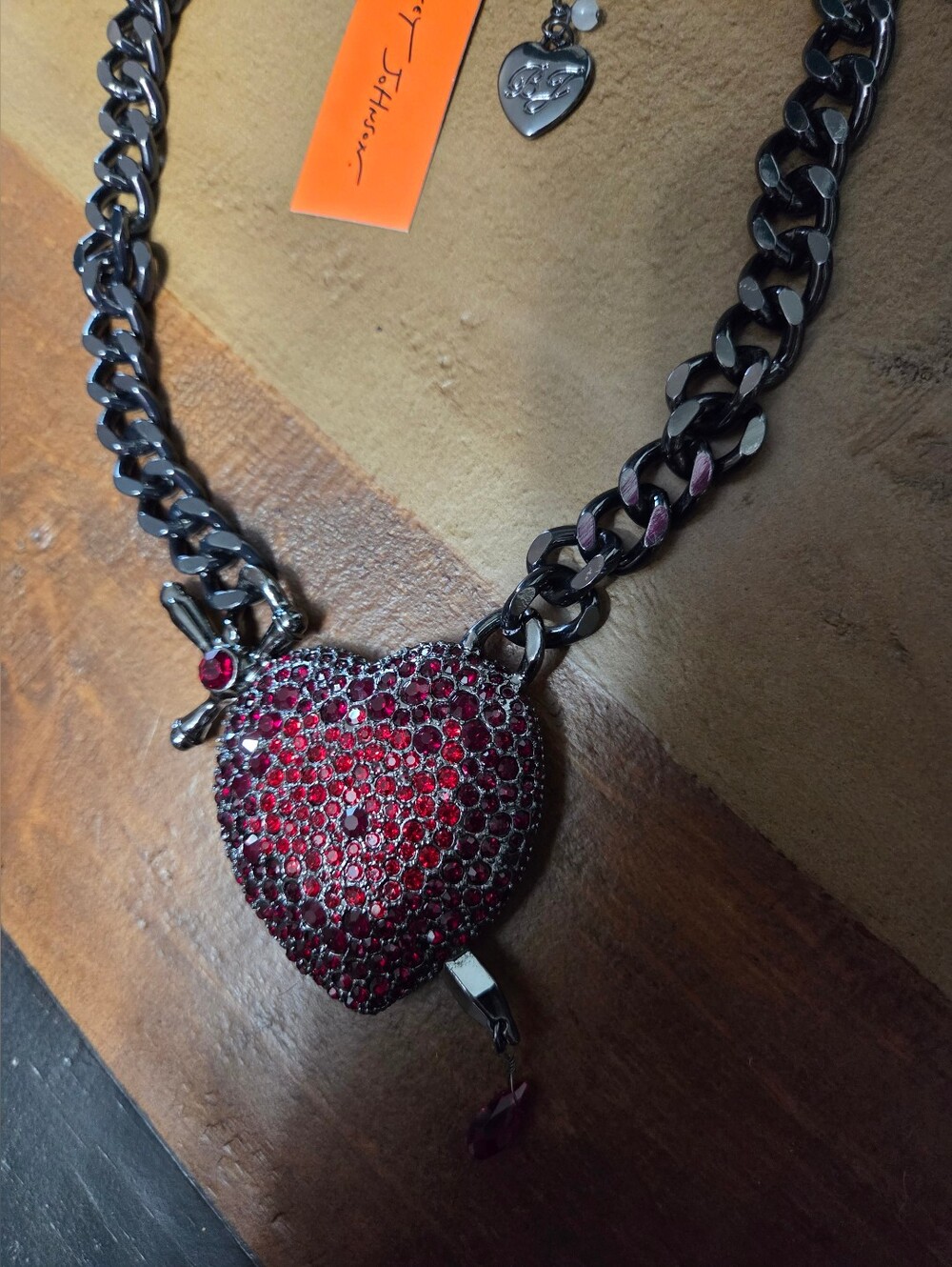 Betsey Johnson Heart Dagger Necklace - Picture 2 of 7